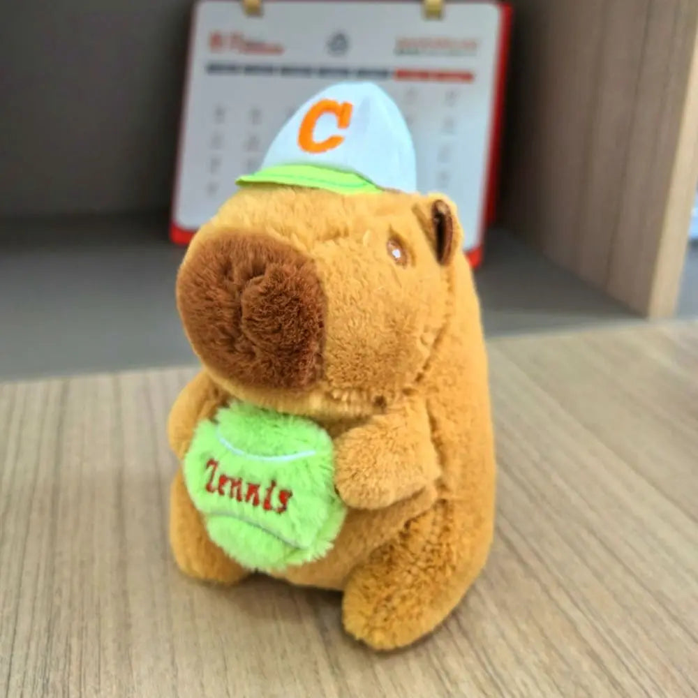 Capybara Plush Student Edition with Green Messenger Bag